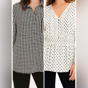 2 PC Bundle Torrid Tops Size 3 Black White Polka Dot / Houndstooth Career